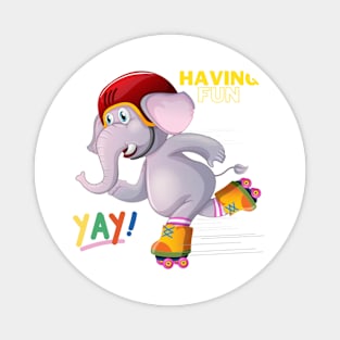 Elephant Having Fun Magnet